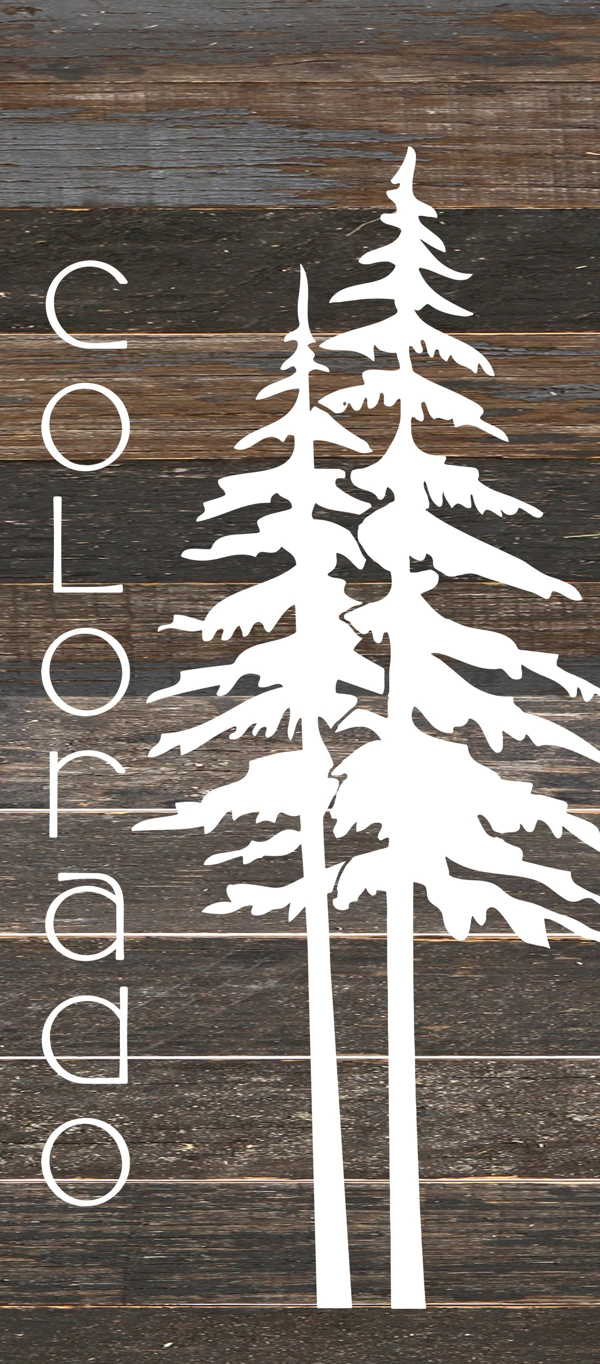 State with tree outline / 6"x14" Reclaimed Wood Sign