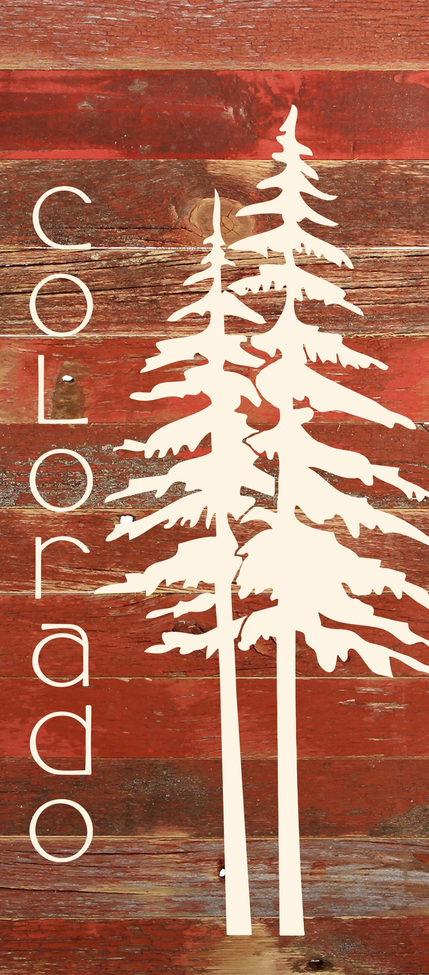 State with tree outline / 6"x14" Reclaimed Wood Sign