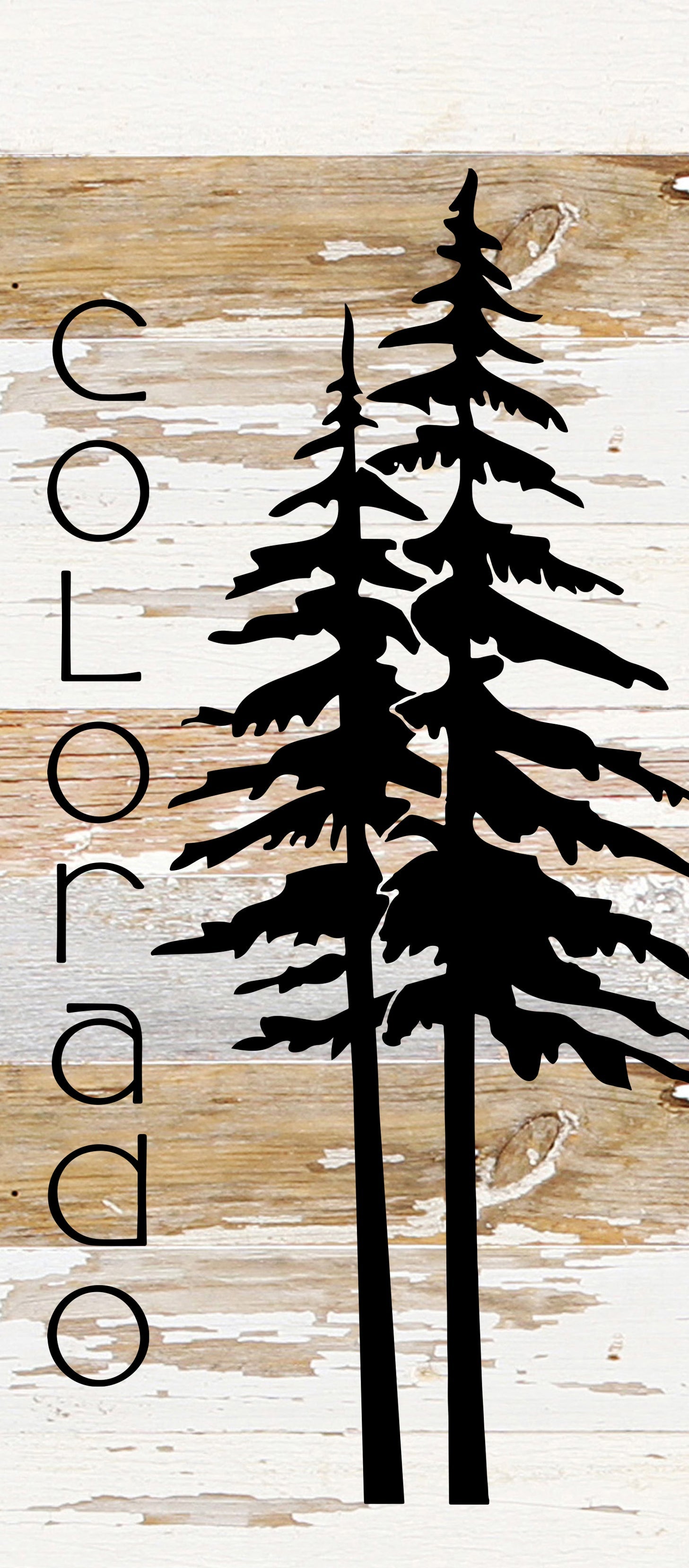 State with tree outline / 6"x14" Reclaimed Wood Sign