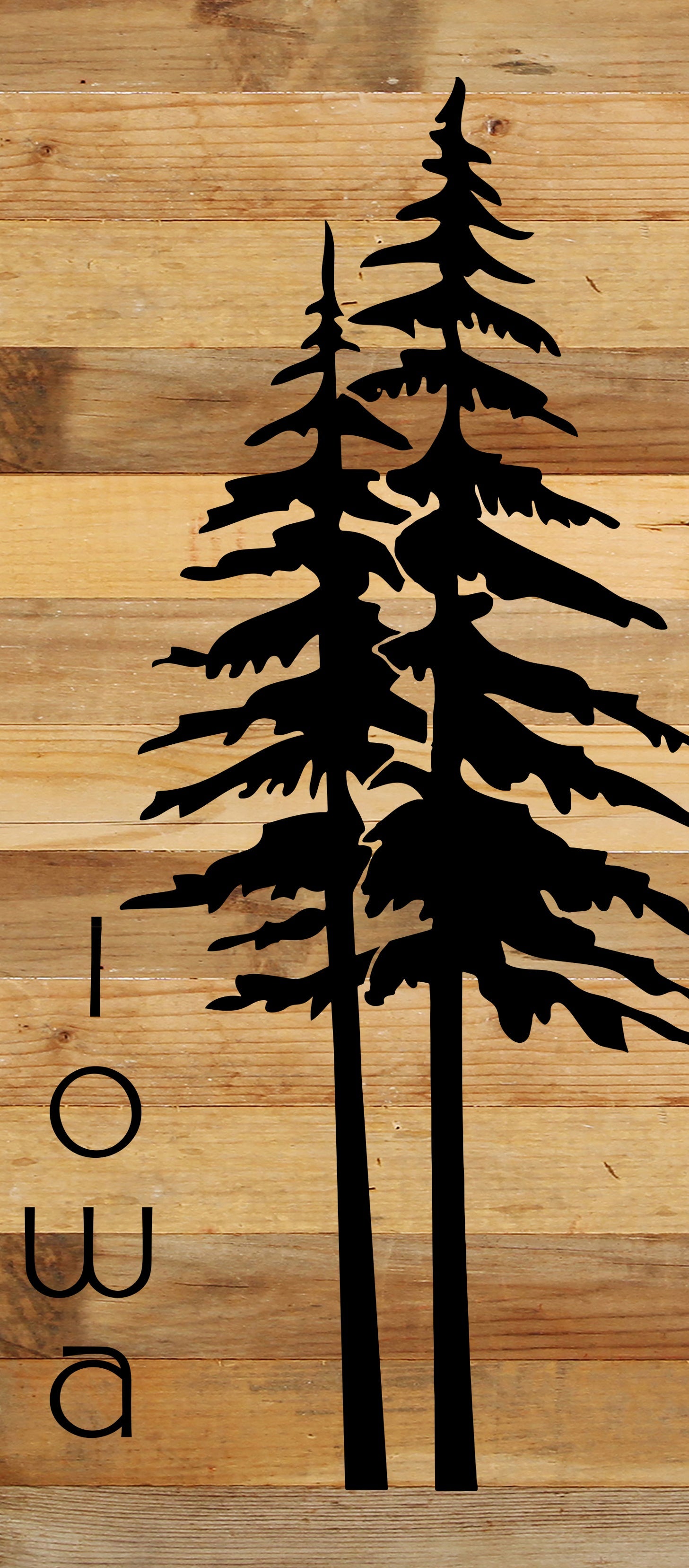 State with tree outline / 6"x14" Reclaimed Wood Sign