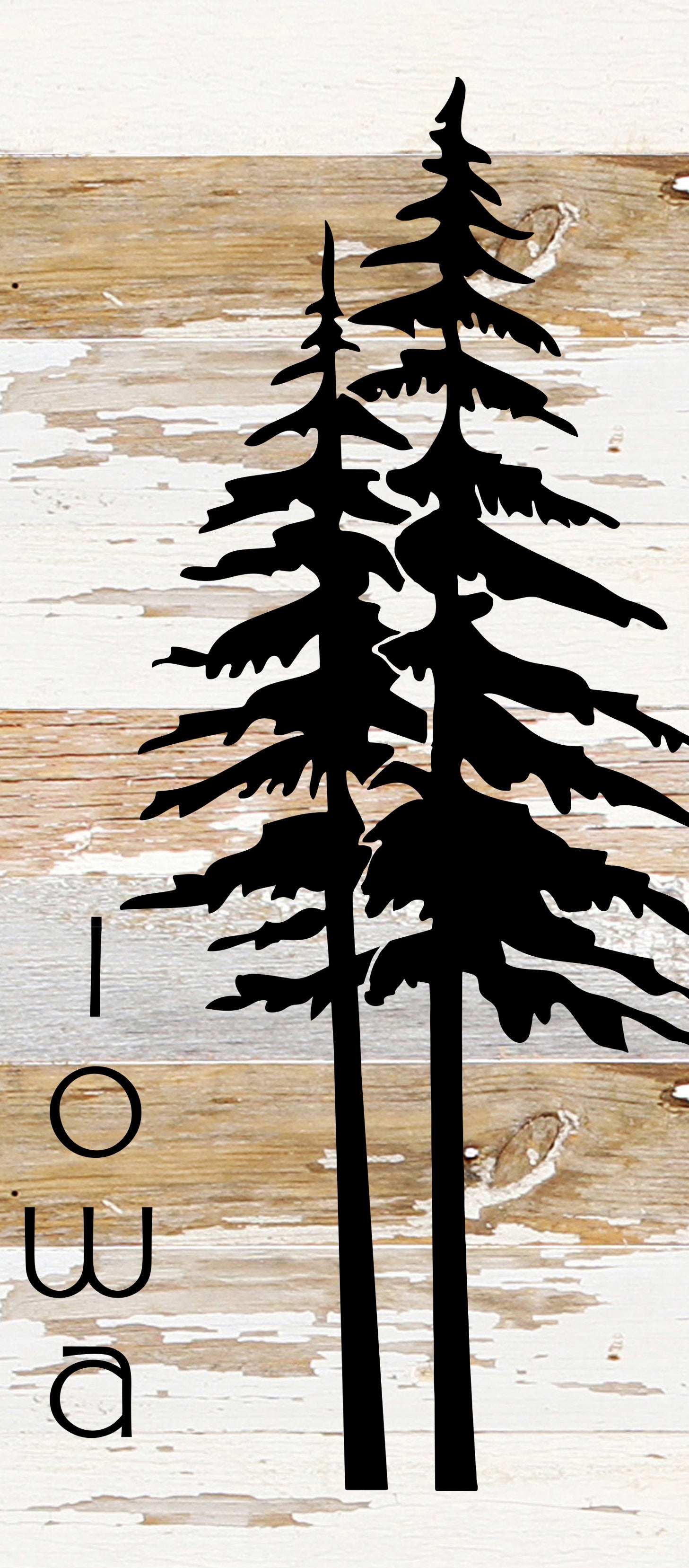 State with tree outline / 6"x14" Reclaimed Wood Sign