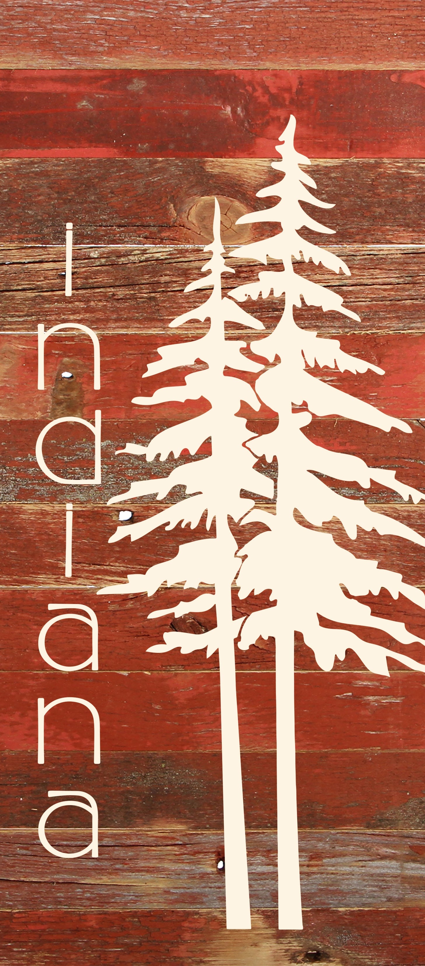 State with tree outline / 6"x14" Reclaimed Wood Sign