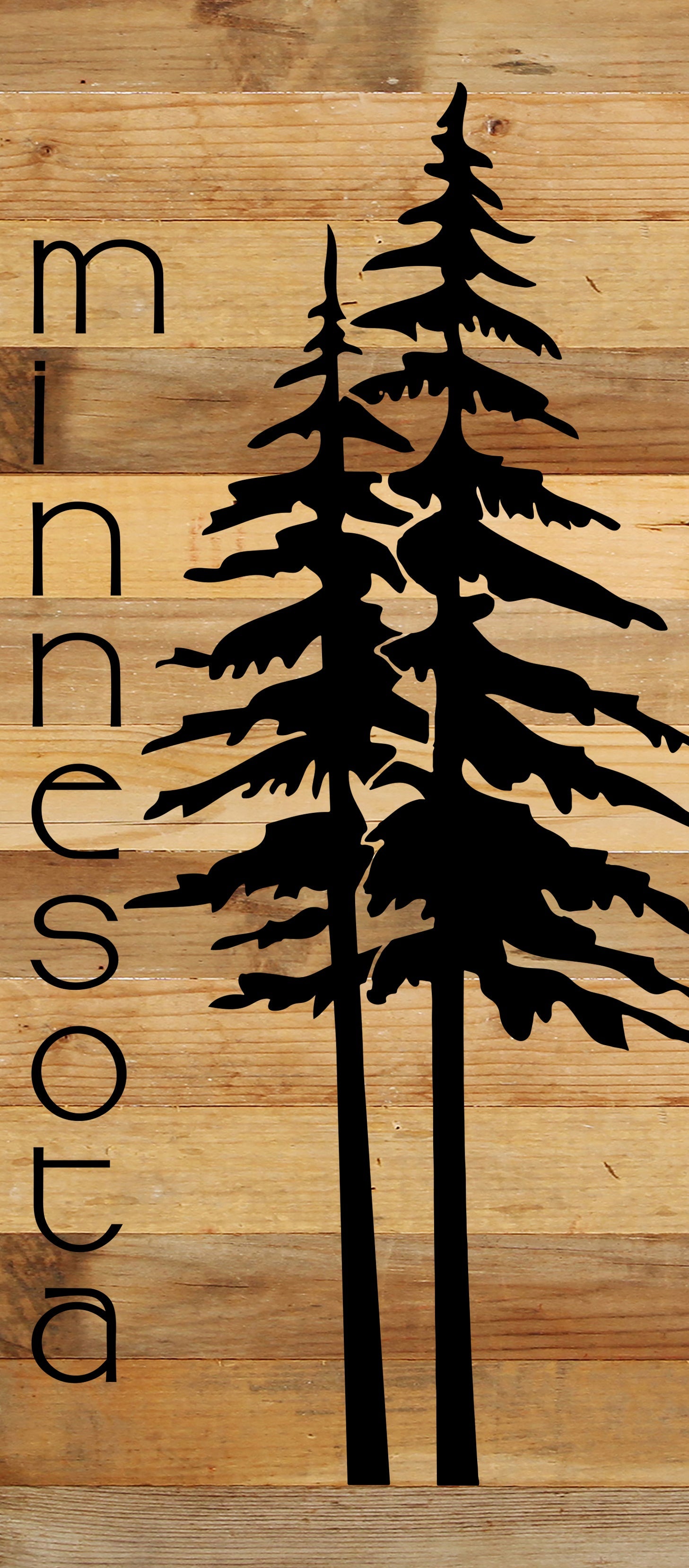 State with tree outline / 6"x14" Reclaimed Wood Sign