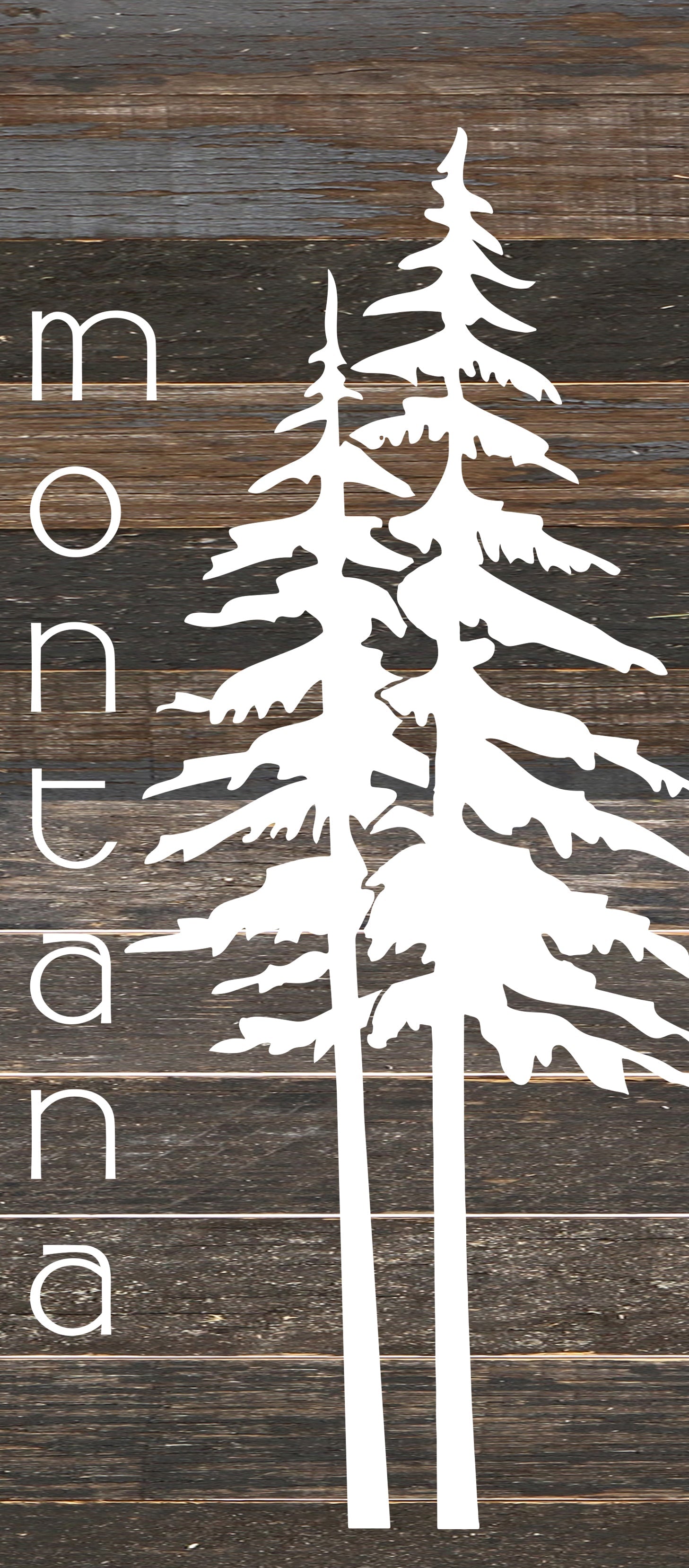 State with tree outline / 6"x14" Reclaimed Wood Sign