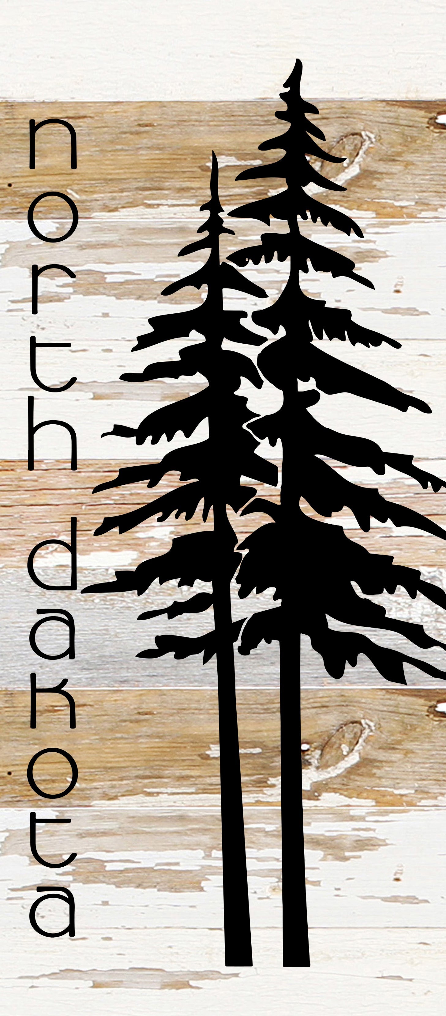 State with tree outline / 6"x14" Reclaimed Wood Sign