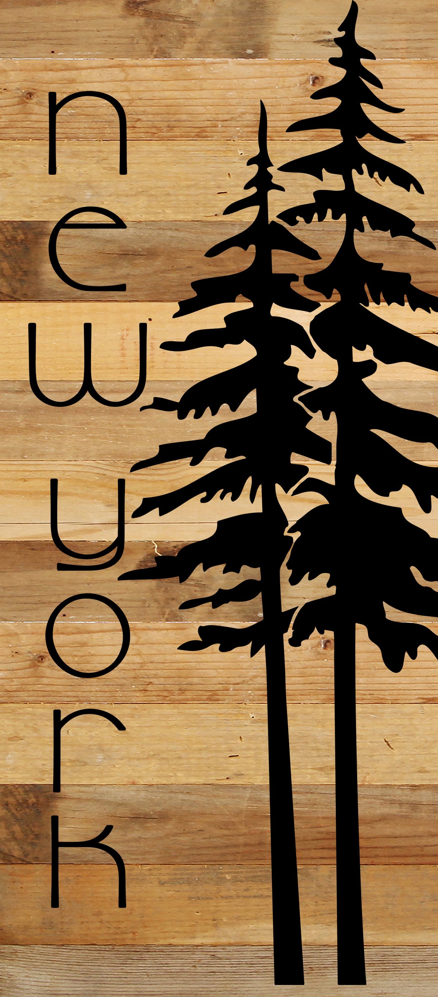 State with tree outline / 6"x14" Reclaimed Wood Sign