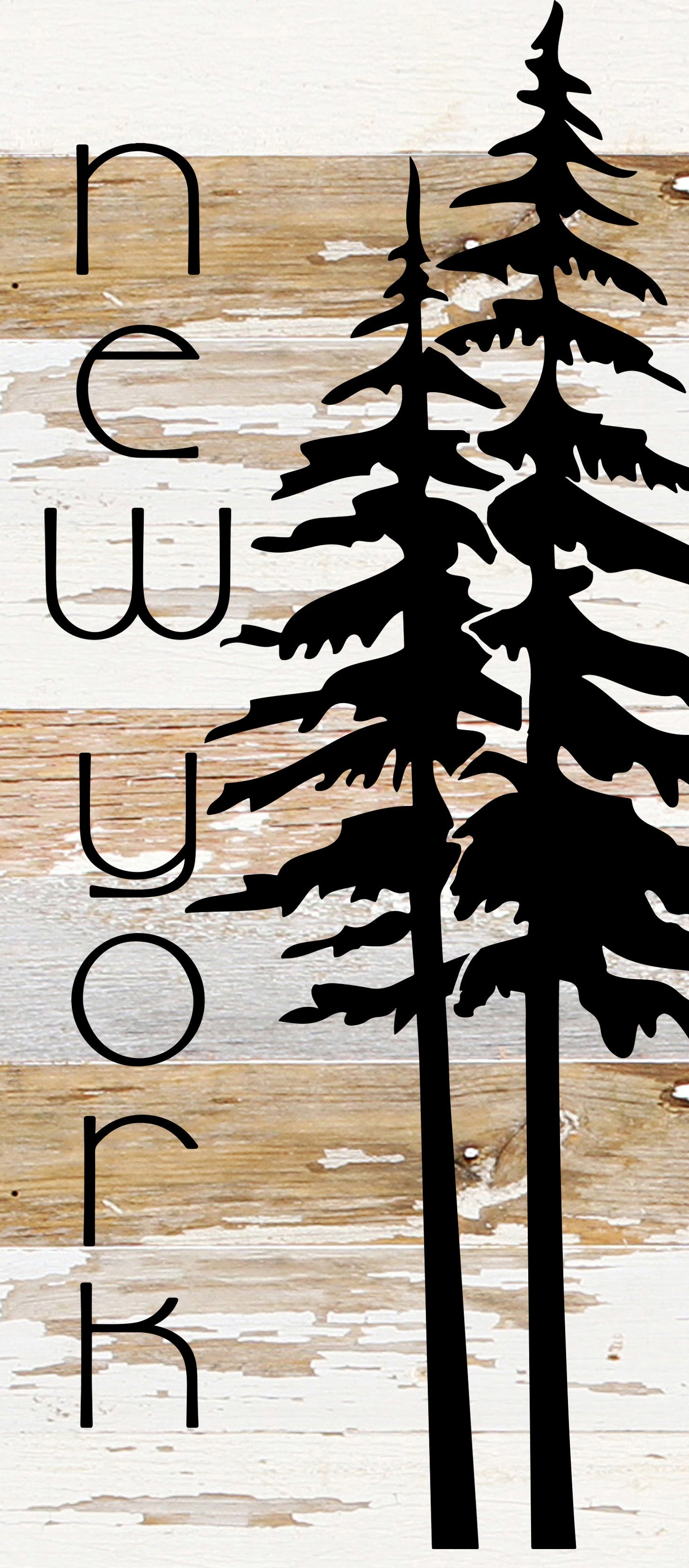 State with tree outline / 6"x14" Reclaimed Wood Sign