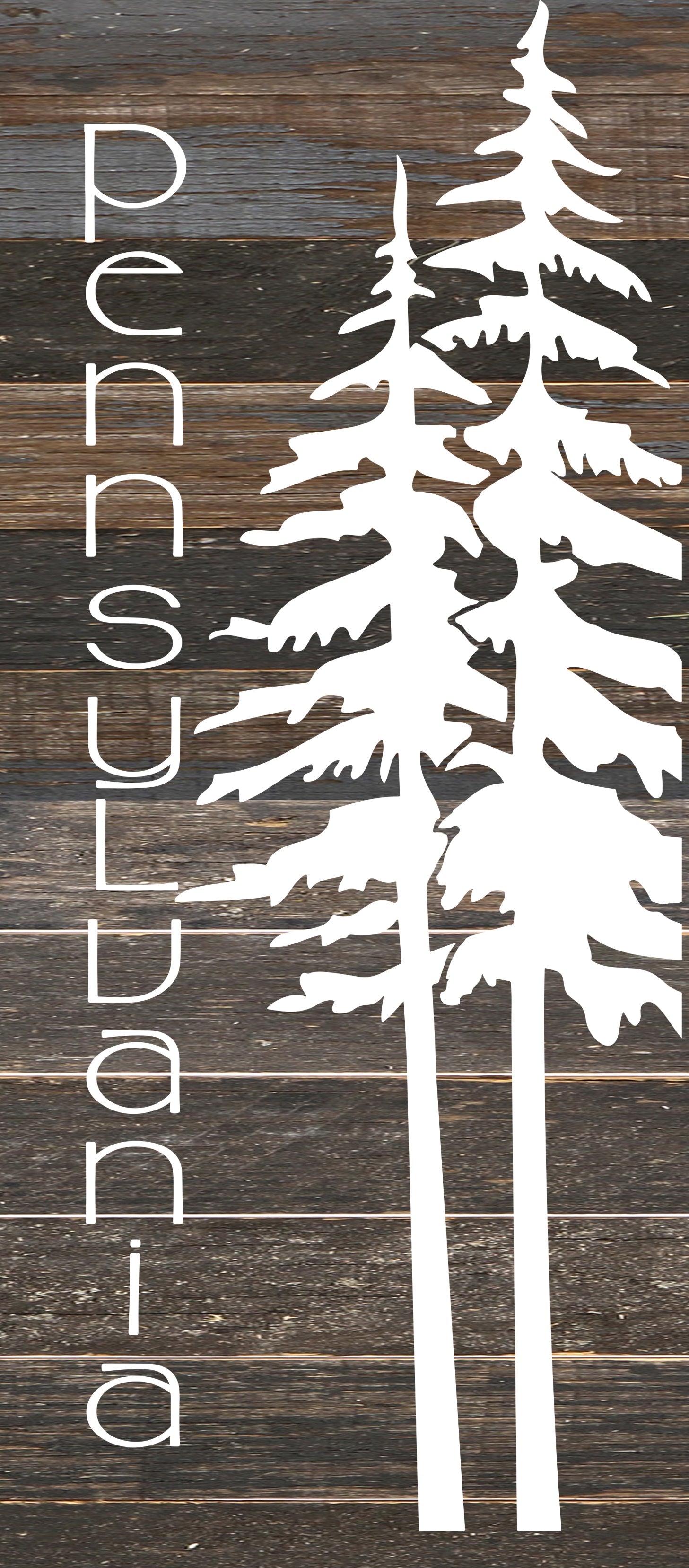 State with tree outline / 6"x14" Reclaimed Wood Sign