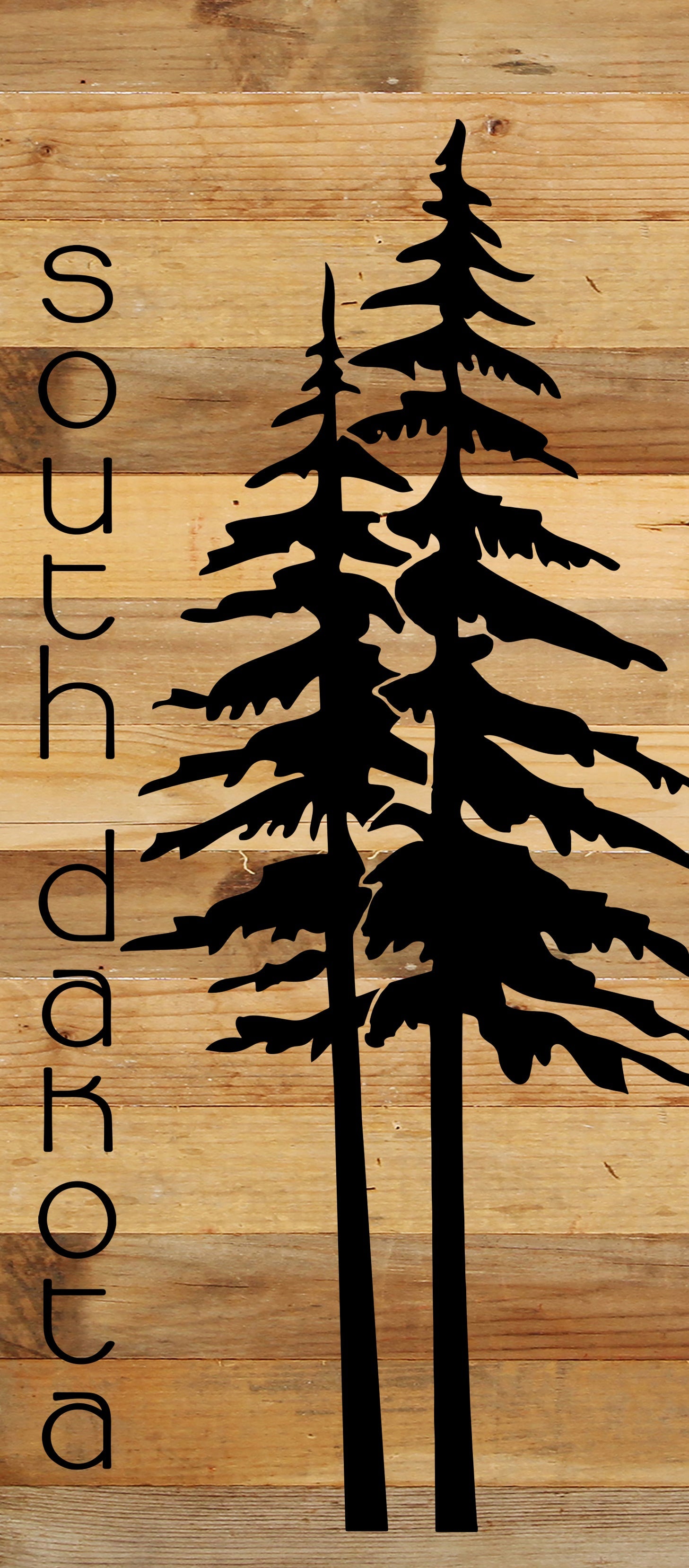 State with tree outline / 6"x14" Reclaimed Wood Sign