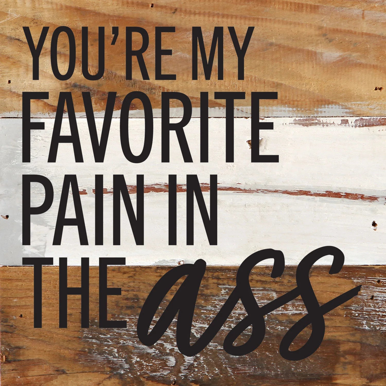 You're my favorite pain in the ass / 6x6 Reclaimed Wood Wall Decor