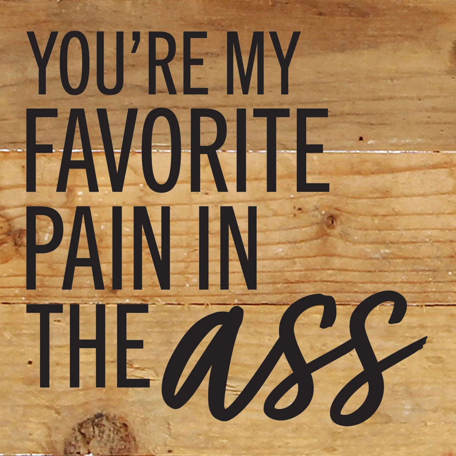You're my favorite pain in the ass / 6x6 Reclaimed Wood Wall Decor