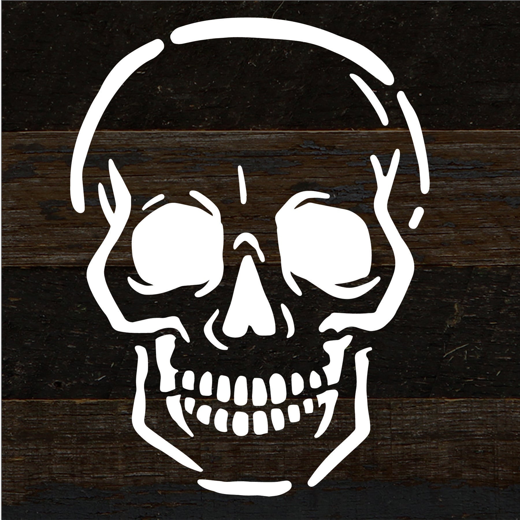 Skeleton Head Halloween / 6x6 Reclaimed Wood Sign