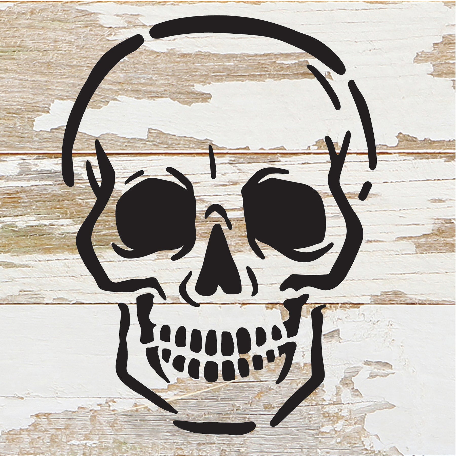 Skeleton Head Halloween / 6x6 Reclaimed Wood Sign