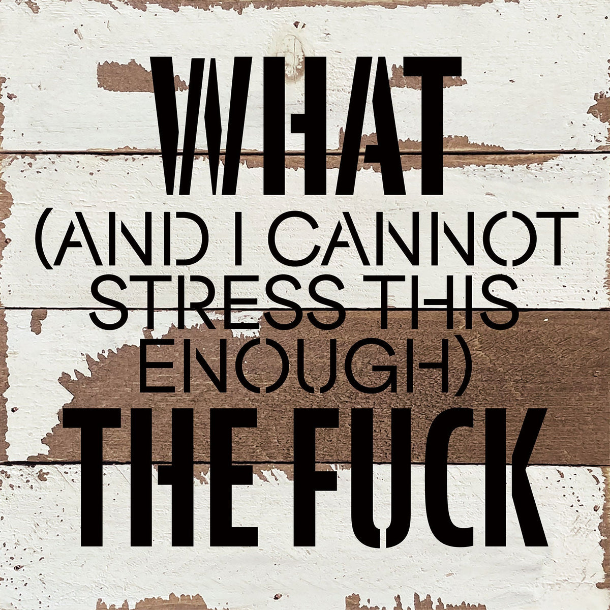 What (and I cannot stress this enough) the Fuck? / 8x8 Blue Whisper Reclaimed Wood Wall Decor