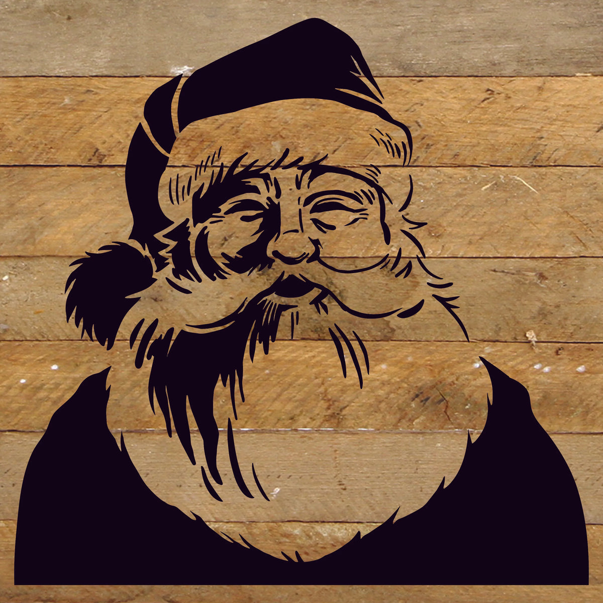 Santa Silhouette / 10x10 Reclaimed Wood Wall Decor