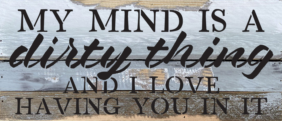 My mind is a dirty thing and I love having you in it / 14x6 Reclaimed Wood Wall Decor