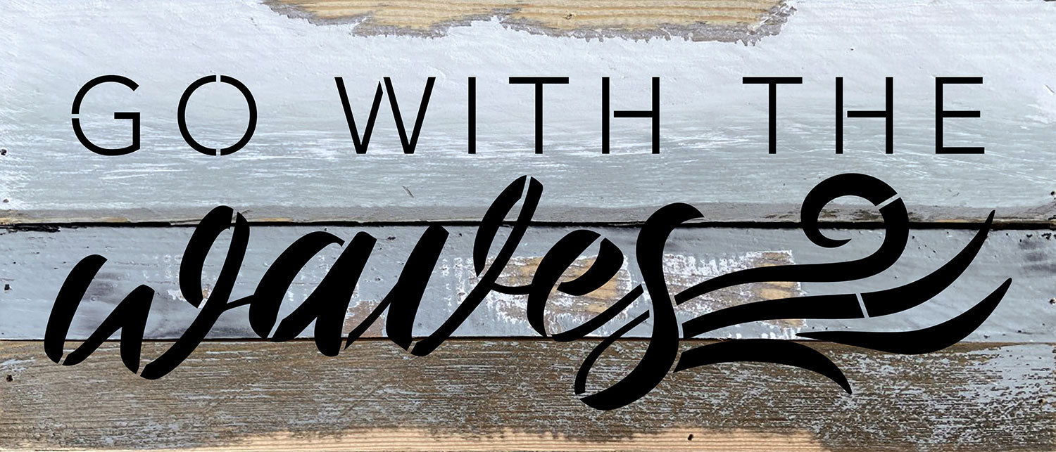Go with the waves / 14x6 Reclaimed Wood Wall Decor
