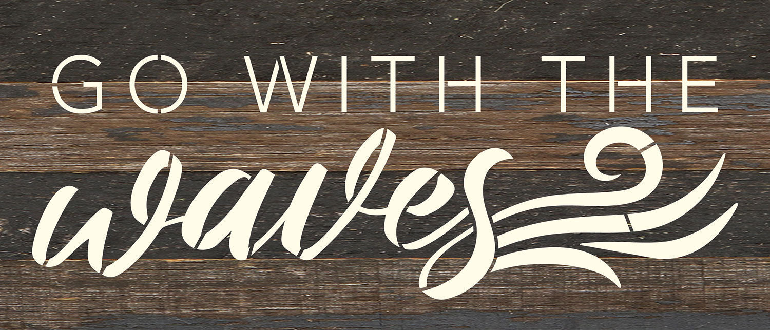 Go with the waves / 14x6 Reclaimed Wood Wall Decor
