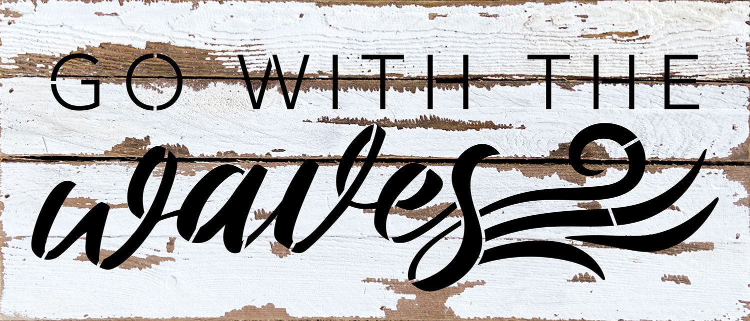 Go with the waves / 14x6 Reclaimed Wood Wall Decor