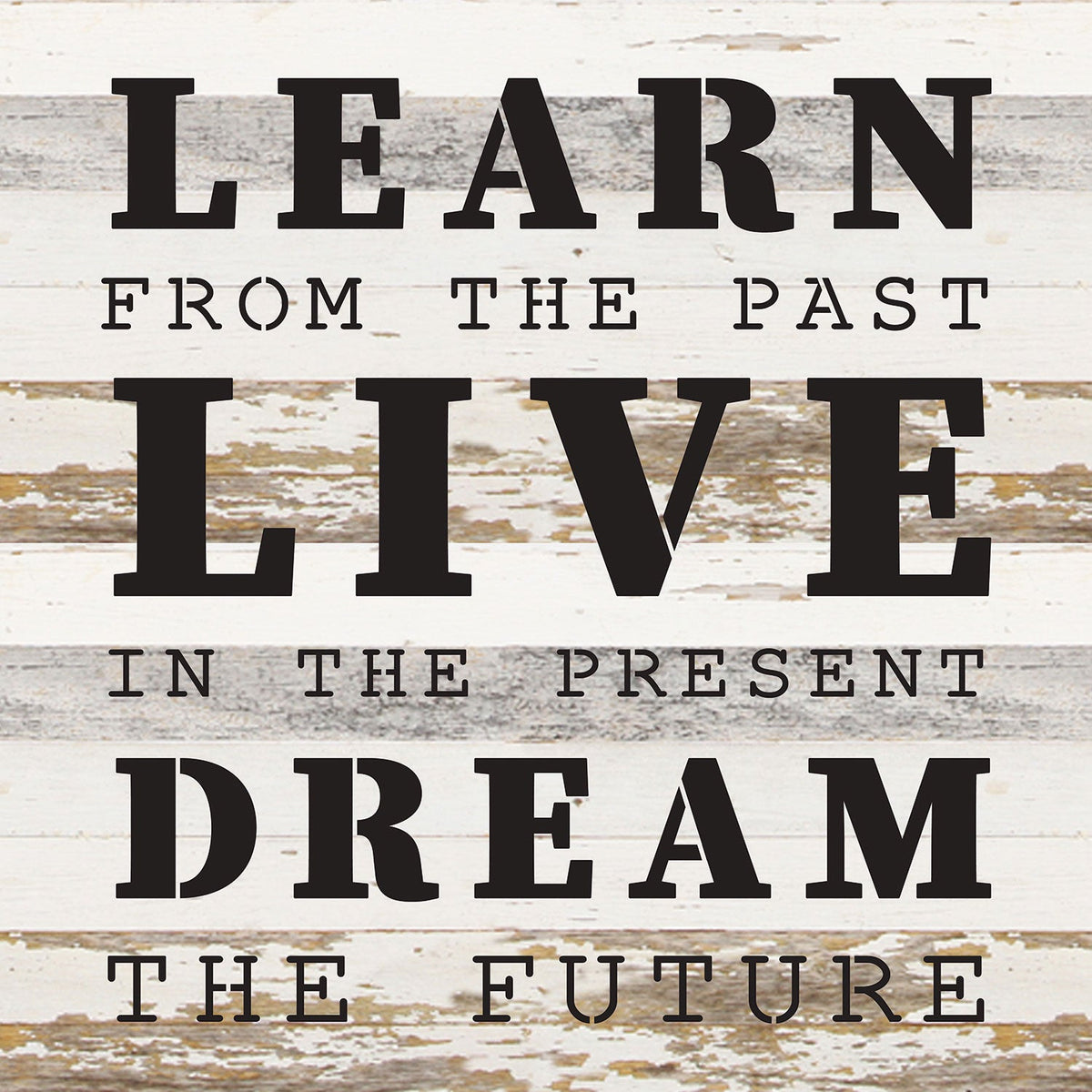 Learn from the past. Live in the present. Dream the future / 14x14 Reclaimed Wood Wall Decor