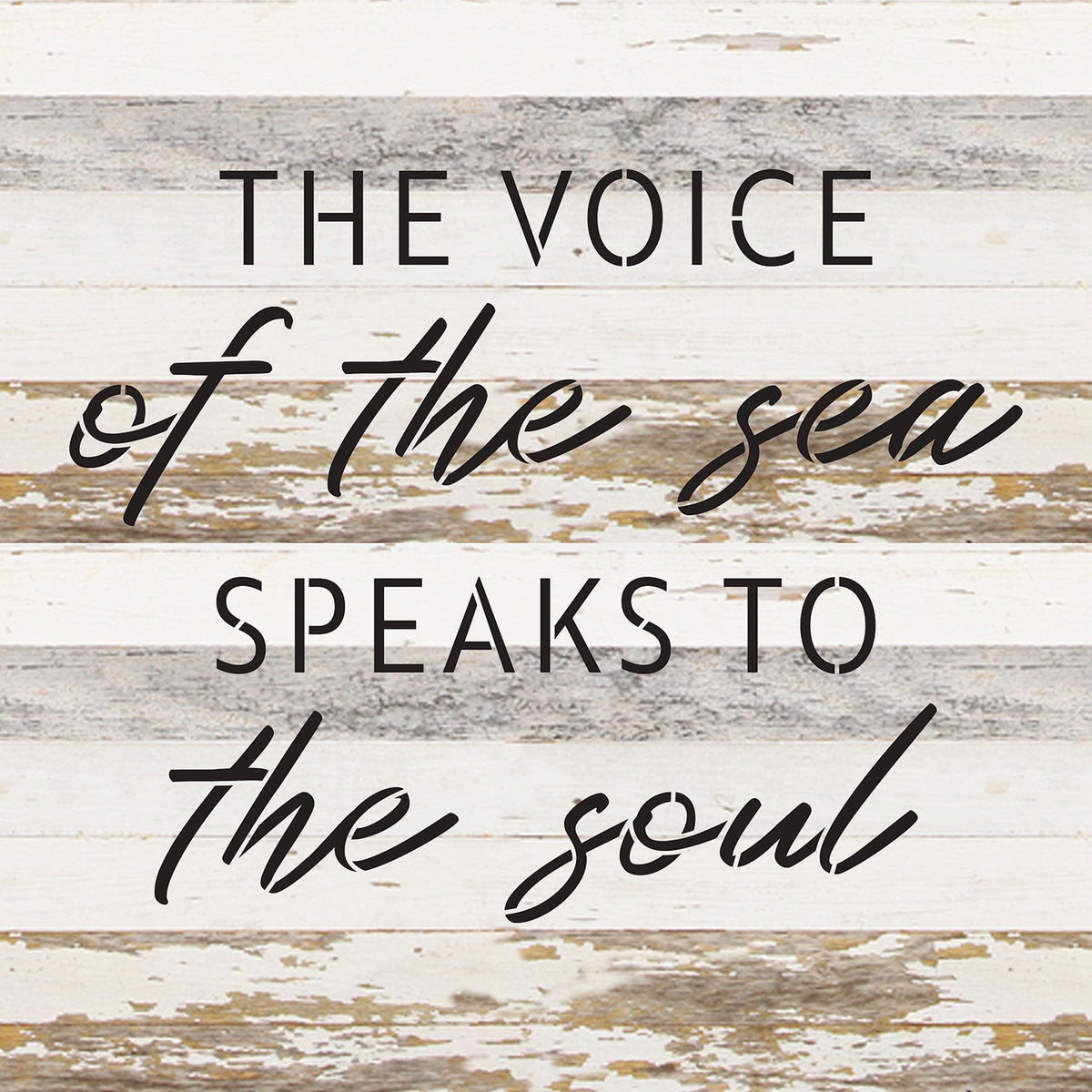 The voice of the sea speaks to the soul / 14x14 Reclaimed Wood Wall Decor