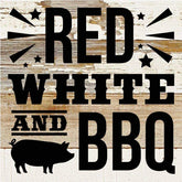 Red, white and BBQ / 6"X6" Wall Art