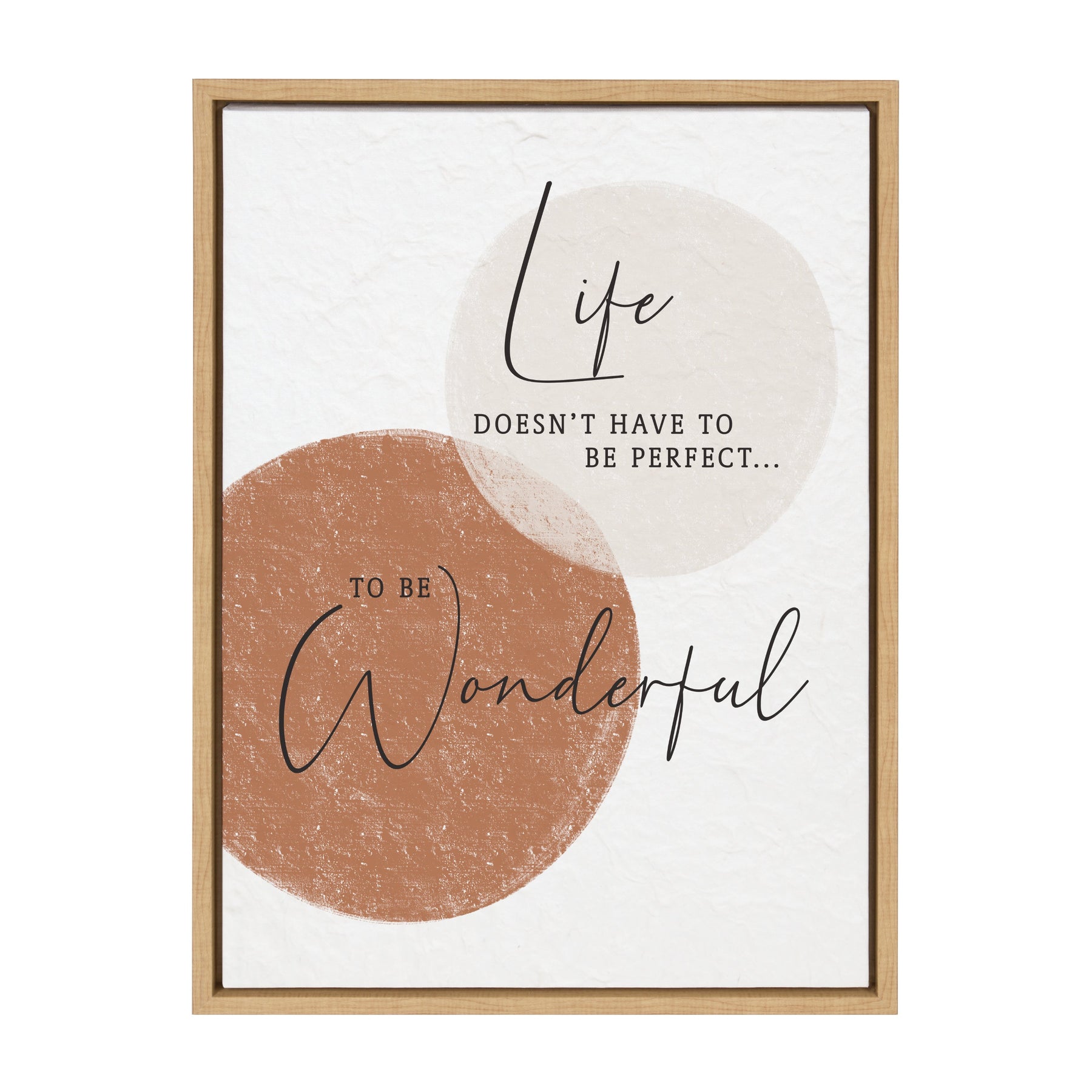 Life doesn't have to be perfect to be wonderful / 18x24 Framed Canvas