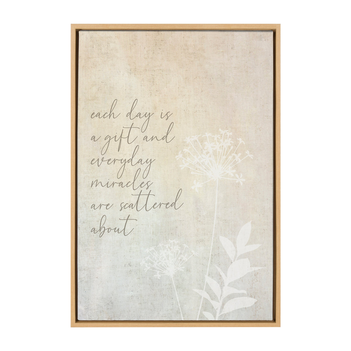 Each day is a gift and everyday miracles are scattered about / 23x33 Framed Canvas