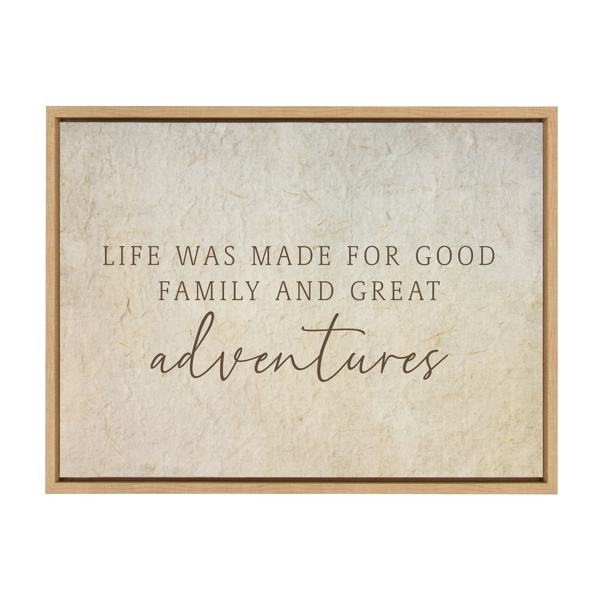 Life was made for good family and great adventures / 24x18 Framed Canvas