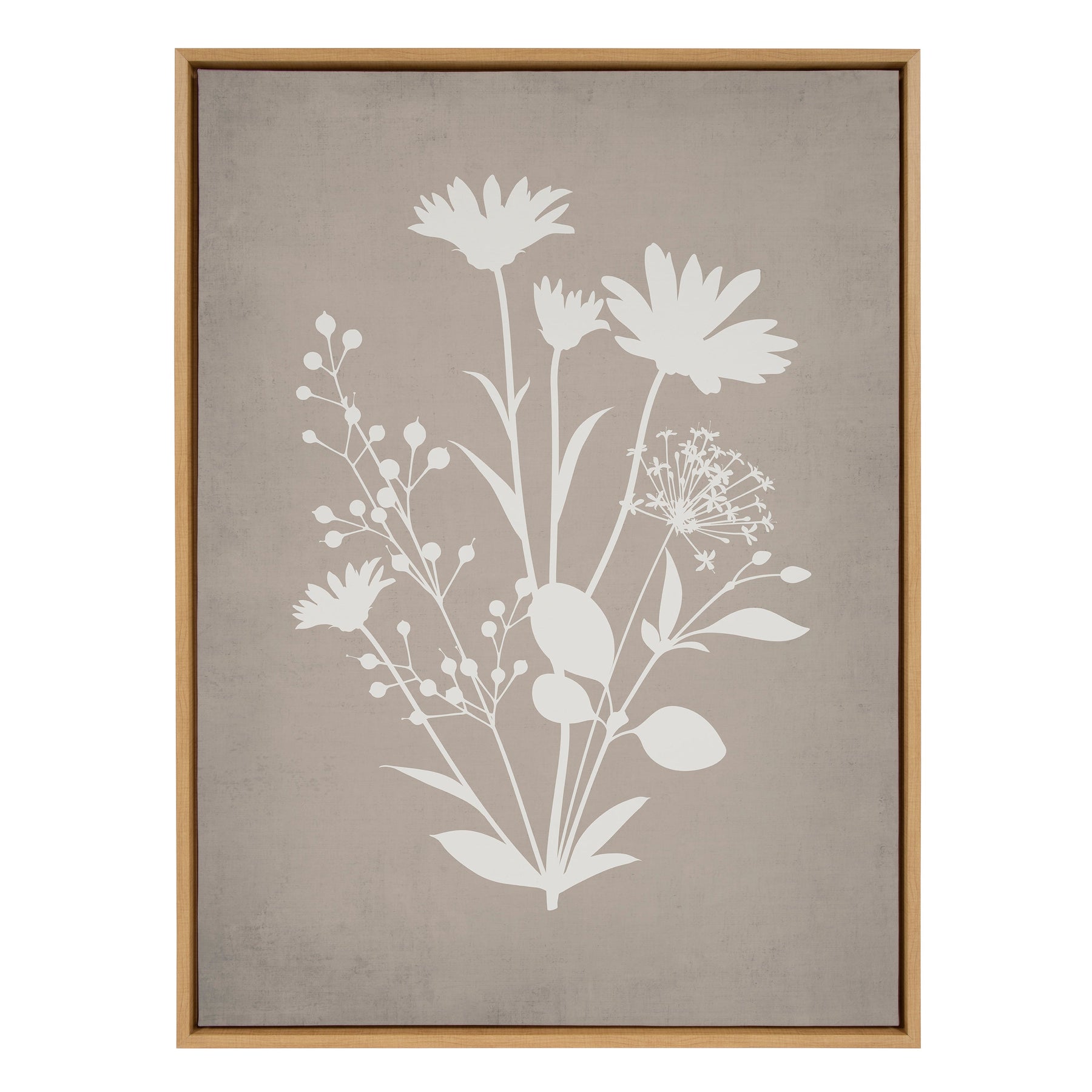 Floral Outline / 28x38 Framed Canvas