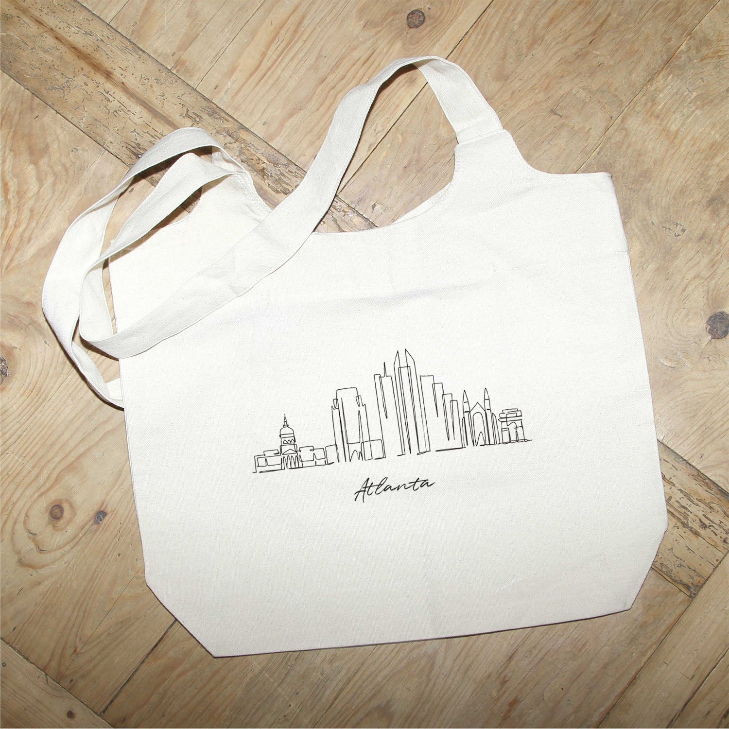 Custom Cityscape / Natural or Grey Tote Bag