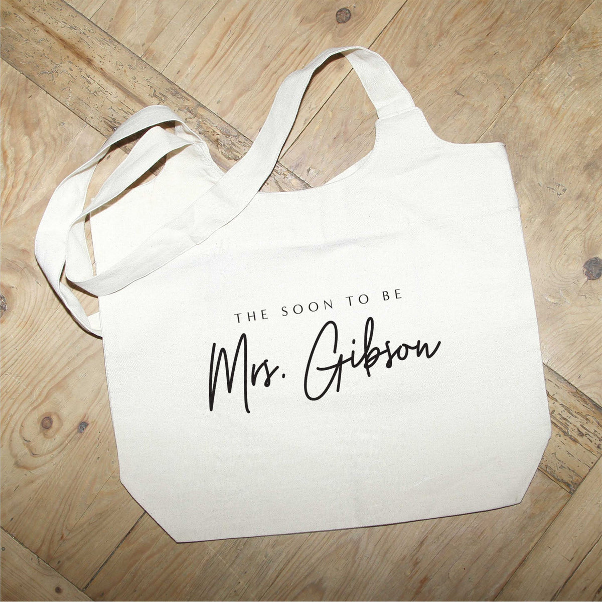 The Soon to Be [NAME] Custom Design / Natural or Grey Tote Bag