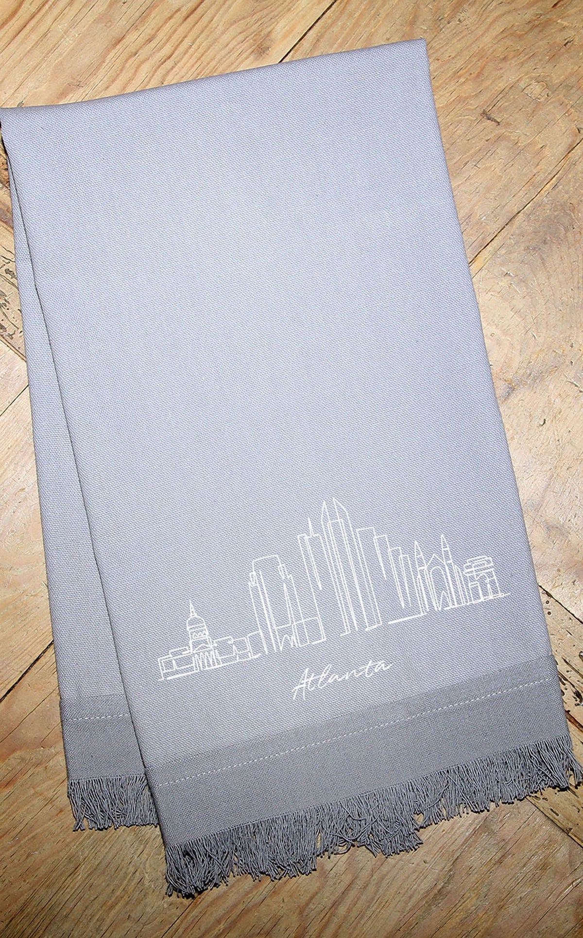 Custom Cityscape / Natural or Grey Kitchen Tea Towel