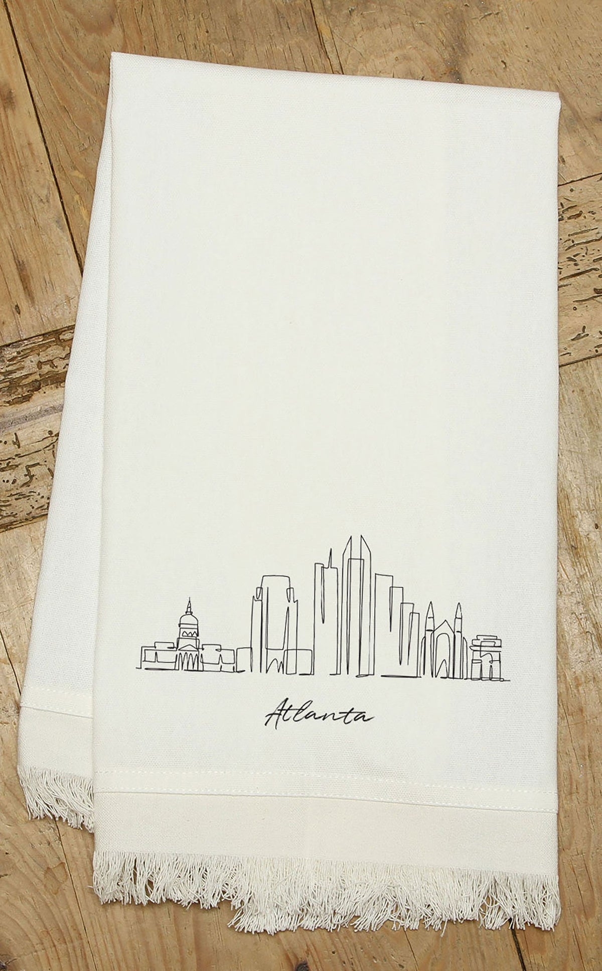 Custom Cityscape / Natural or Grey Kitchen Tea Towel