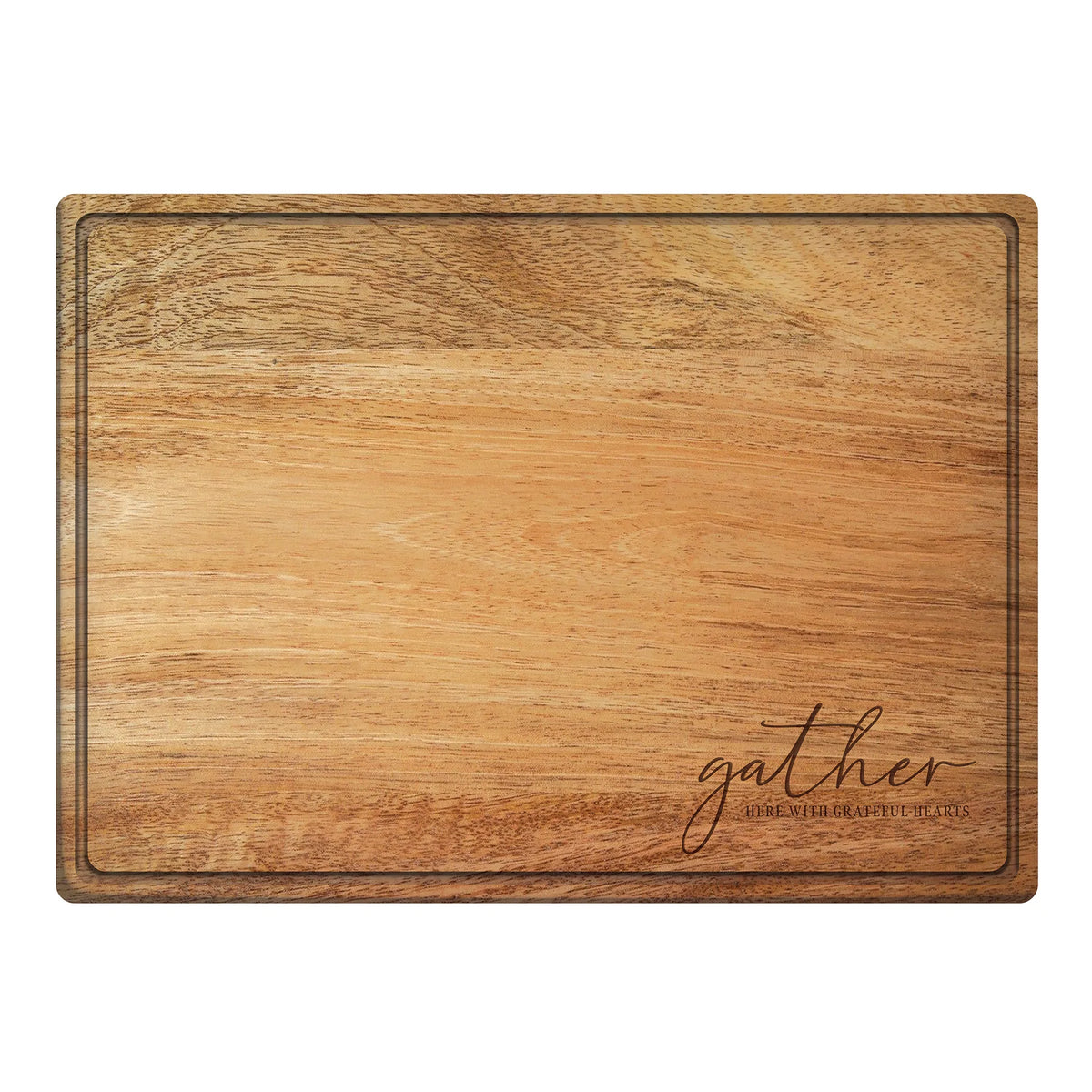 Gather Here with Grateful Hearts / Rectangular Wood Serving Board