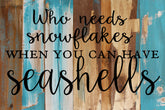 Who needs snowflakes when you can have seashells / 18x12 Reclaimed Wood Wall Art