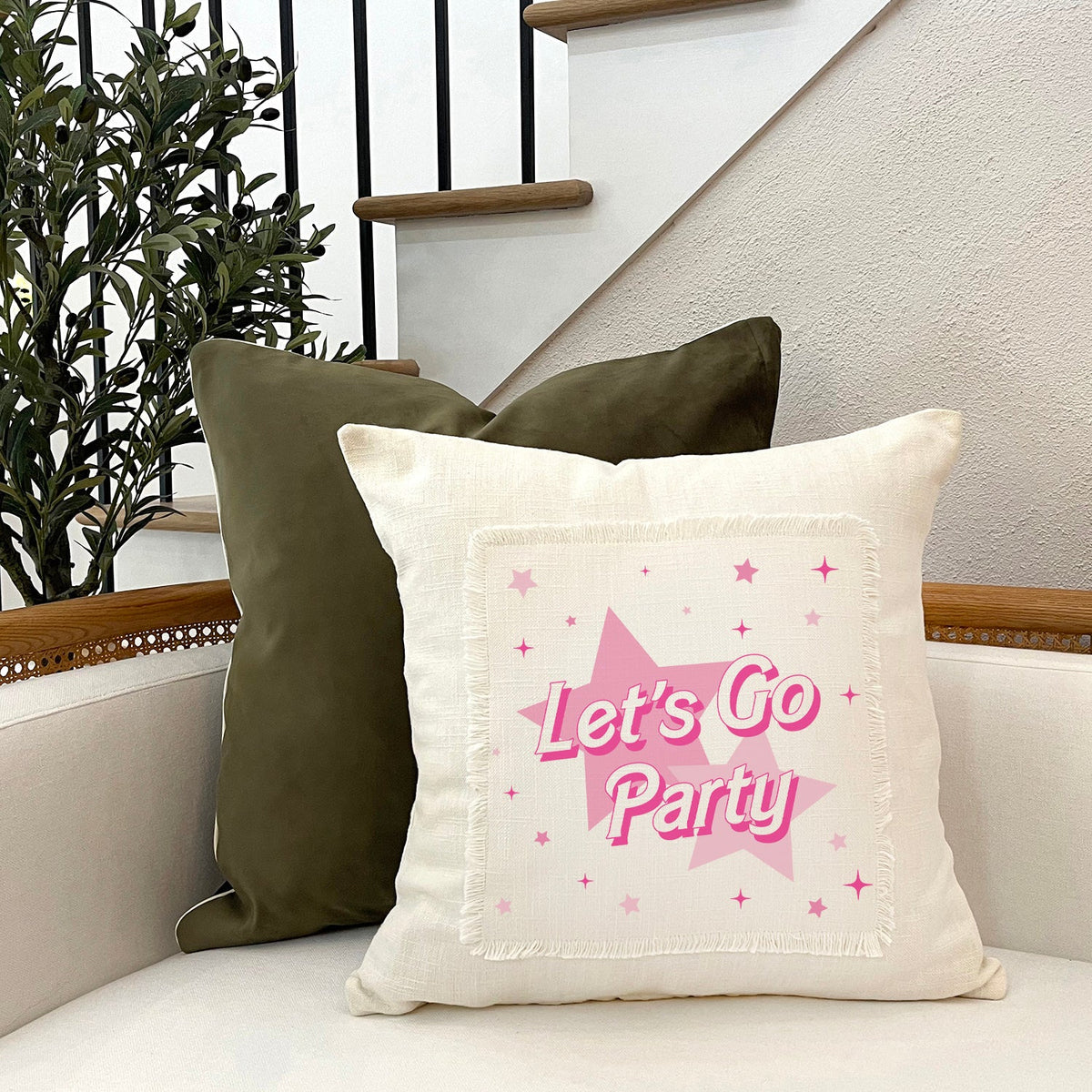 Lets Go Party / Trend MS Natural Pillow Cover