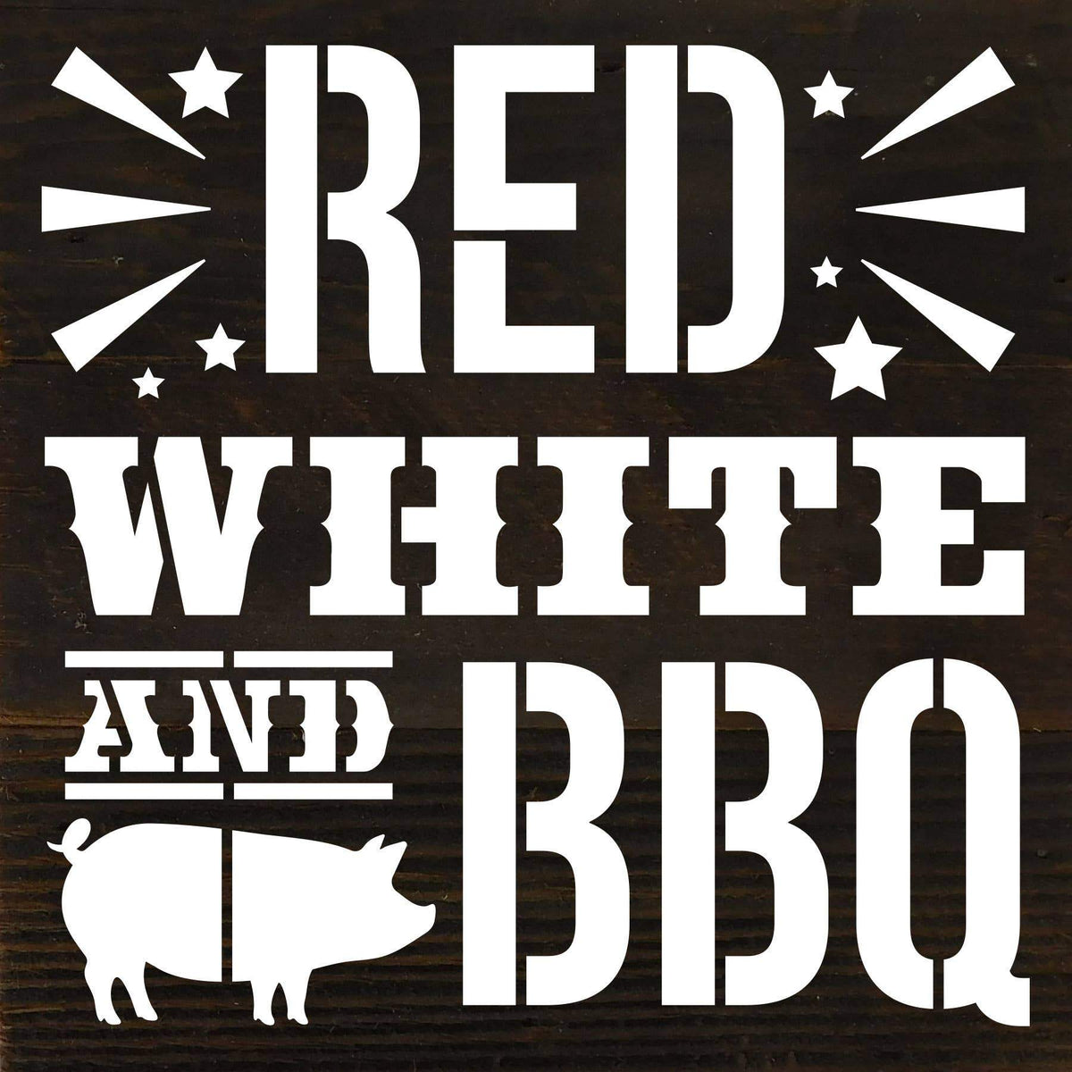 Red, white and BBQ / 6"X6" Wall Art