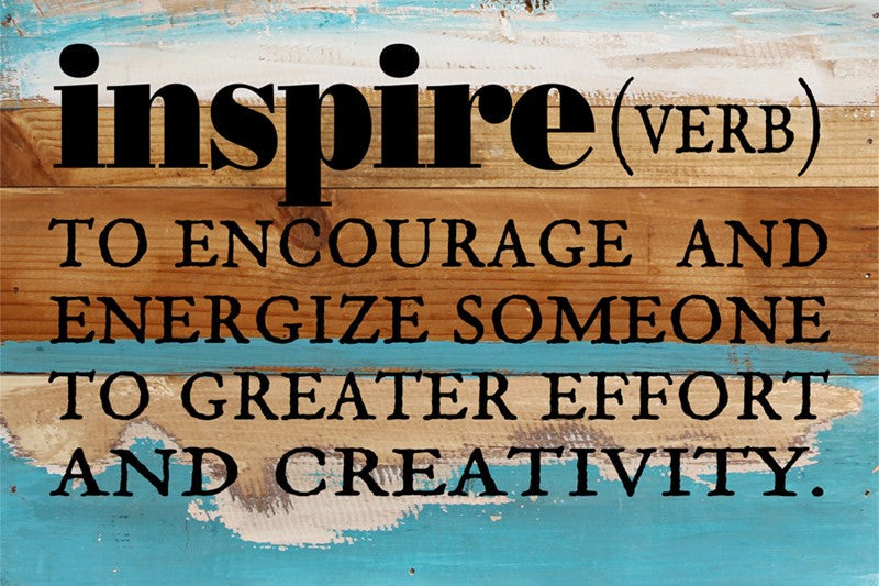 Inspire definition / 12x8 Reclaimed Wood Wall Art