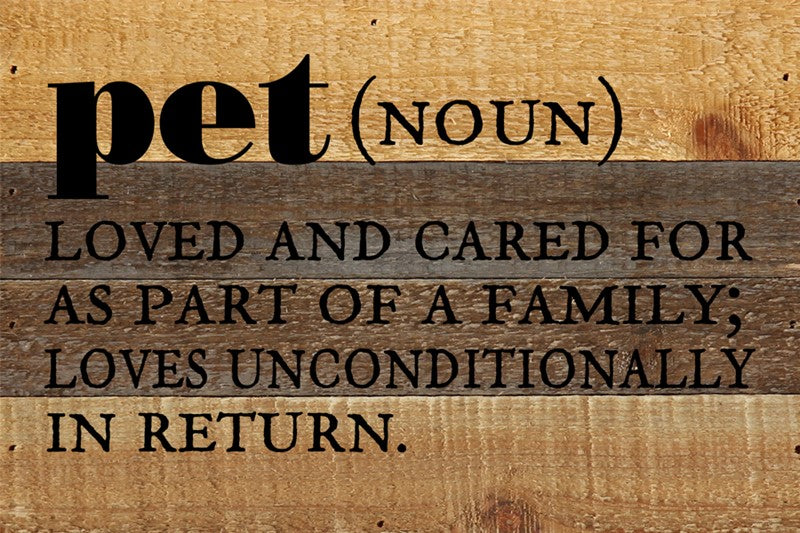 Pet definition / 12x8 Reclaimed Wood Wall Art