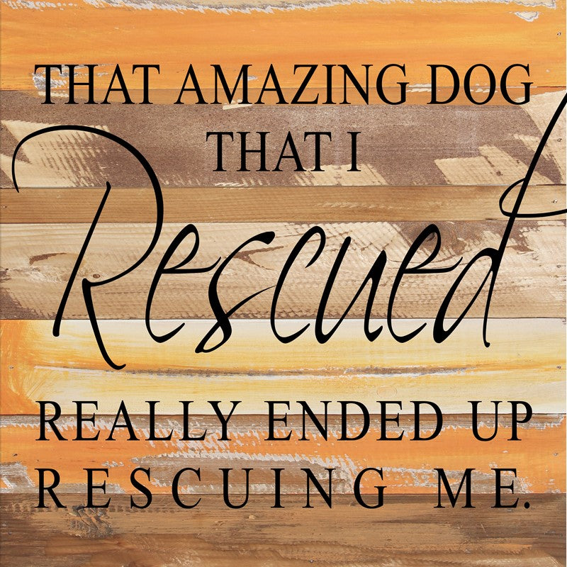 That amazing dog that I rescued really ended up rescuing me / 12x12 Reclaimed Wood Wall Art