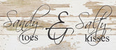 Sandy Toes & Salty Kisses / 14"x6" Reclaimed Wood Sign