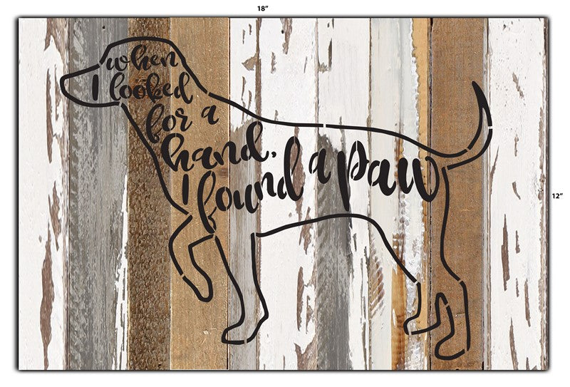 When I looked for a hand, I found a paw / 18x12 Reclaimed Wood Wall Art