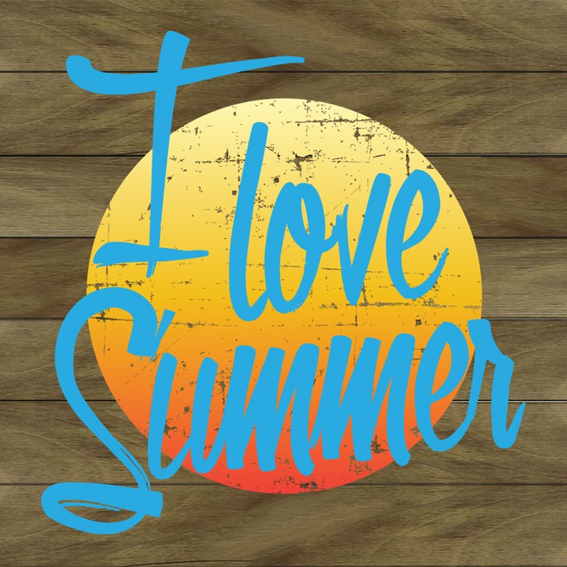 I Love Summer / 12x12 Indoor/Outdoor Recycled Plastic Wall Art