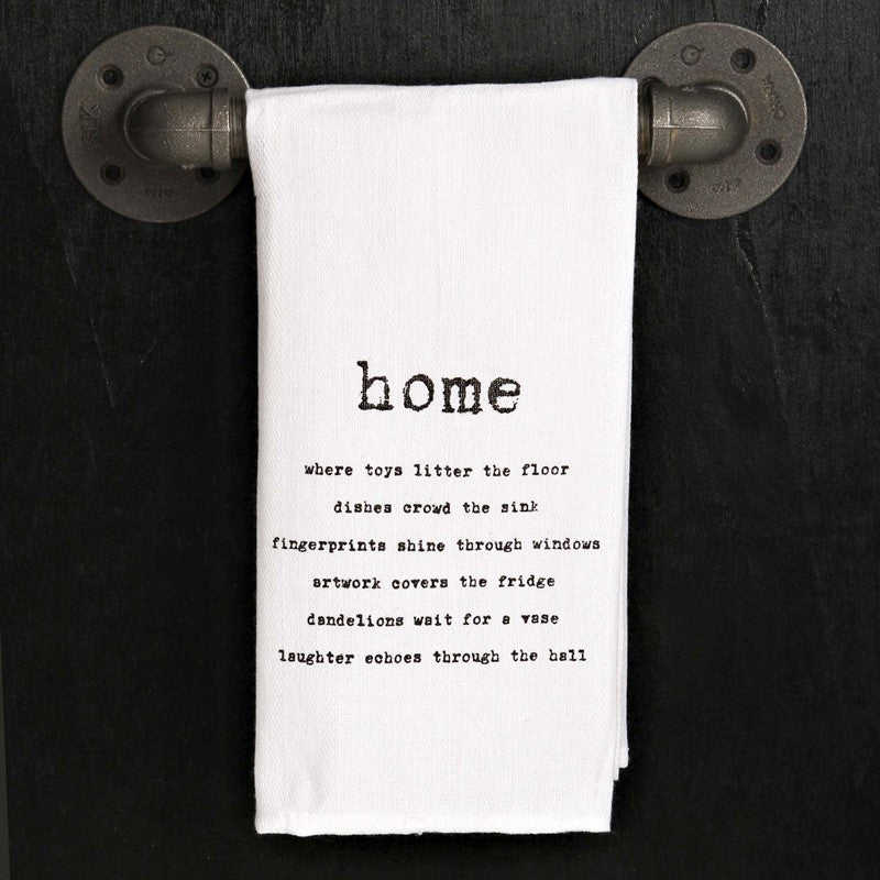 Home. Where toys litter the floor, dishes crowd the sink, fingerprints shine through windows, artwork covers the fridge, dandelions wait for a vase, laughter echoes through the hall.