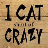 One cat short of crazy. / 6"x6" Reclaimed Wood Sign