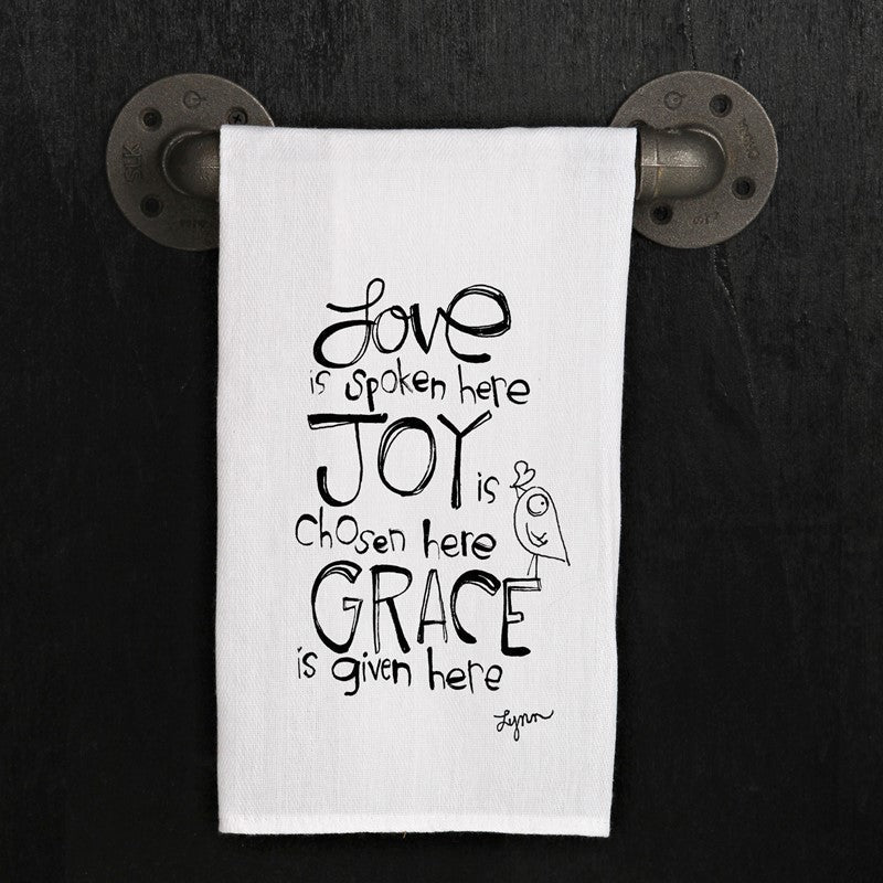 Love is spoken here. Joy is chosen here. Grace is given here. (Bird image)