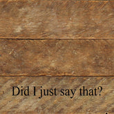 Did I just say that? / 6"x6" Reclaimed Wood Sign