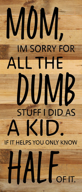 Mom, I'm sorry for all the dumb stuff I did as a kid. If it helps you only know half of it / 6x14 Reclaimed Wood Wall Decor