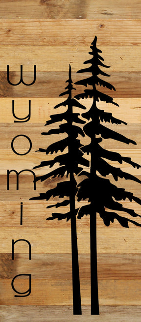 State with tree outline / 6"x14" Reclaimed Wood Sign